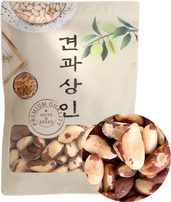 [견과상인]브라질너트 완태 1kg 페루산 셀레늄 브라질넛 미디움, 4개