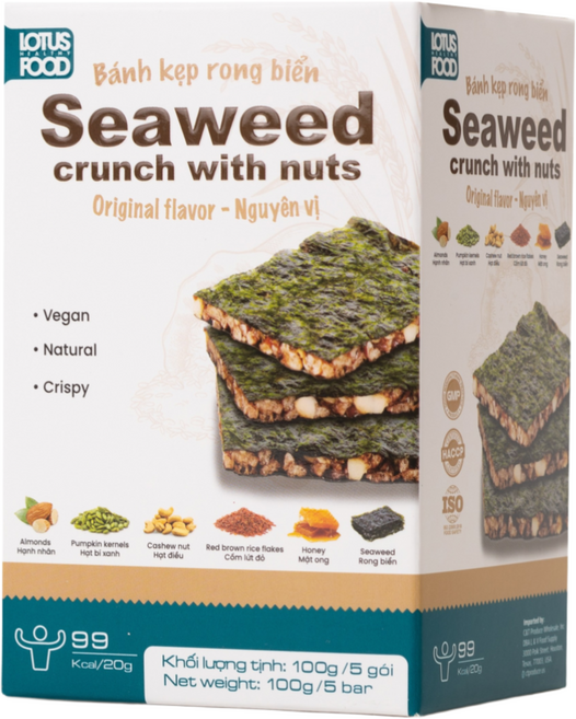 김스낵 견과 크런치 오리지널 스테어팜 국내산 대천김, 5개, 20g