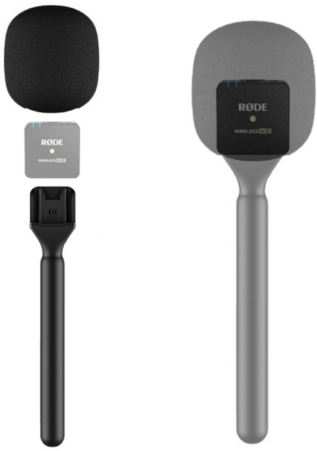 오토케 무선마이크 송신기용 핸드 마이크 키트 손잡이 윈드스크린 RODE WIRELESS GO 인터뷰고 호환, AC-M51 핸드마이크 키트, 1개, AC-M51-BK