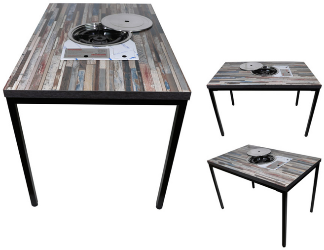 늘가구 핑계고테이블 핑계고 불판식탁 입식 홀다리 불판테이블 미우새테이블 집에서 놀기 4인용탁자, 입식-빈티지