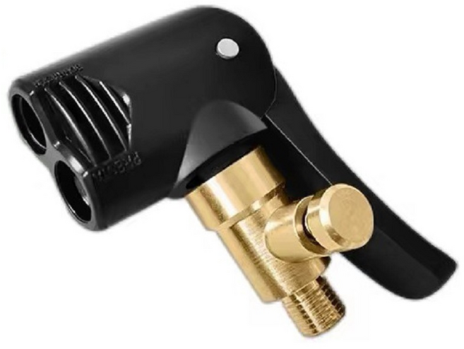 디와이툴즈 자전거 펌프 노즐 어댑터 2in1 공기 주입기 자동차 자전거 겸용, 1개, 블랙