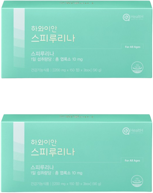 앨트웰 스피루리나 항산화작용 피부건강 완전단백질 1+1, 2세트, 450정