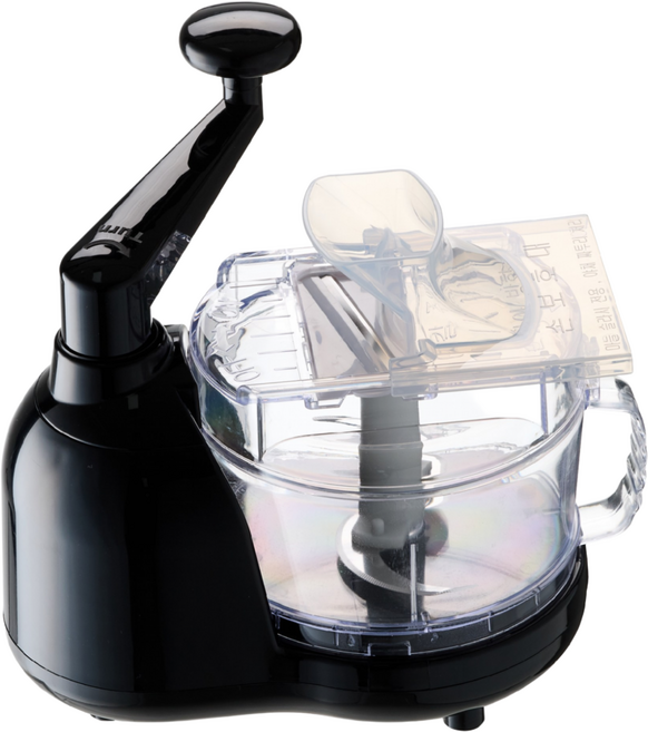 퀸스라이프 수동 마늘/야채다지기+야채슬라이서(채칼5종) 증정(YPT-2025), 1개, 블랙