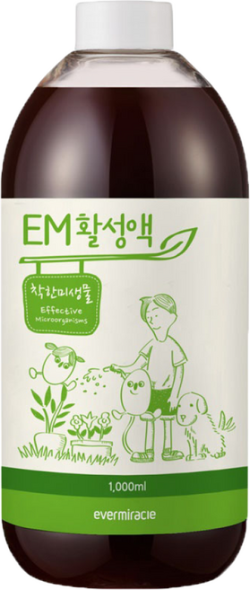 EM활성액(1L) 이엠발효액 냄새제거 수질정화 자연탈취 쌀뜨물발효액 에버미라클EM 미생물제제, 1000ml, 1개