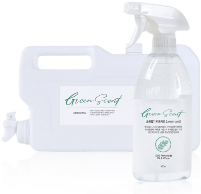 초록향기 피톤치드 500ml 스프레이 + 4L 리필