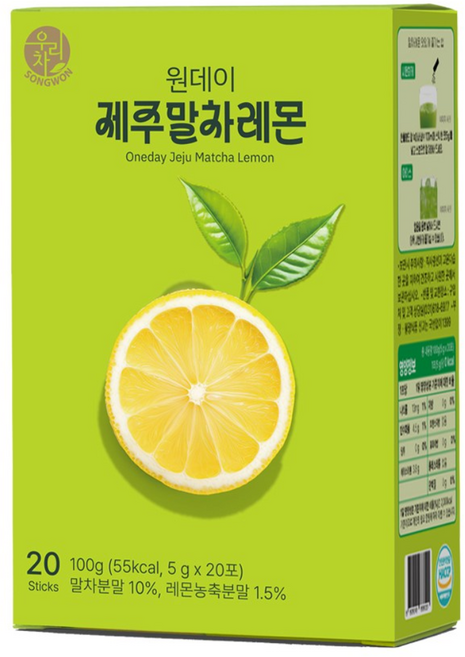 우리차 원데이 제주 말차레몬, 5g, 1개, 20개입