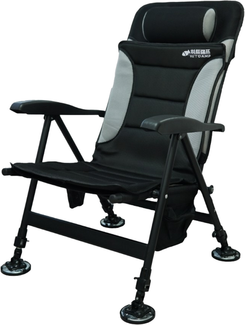 히트캠프 민물낚시의자 패드탈부착형 캠핑 캠낚, 그레이, 1개