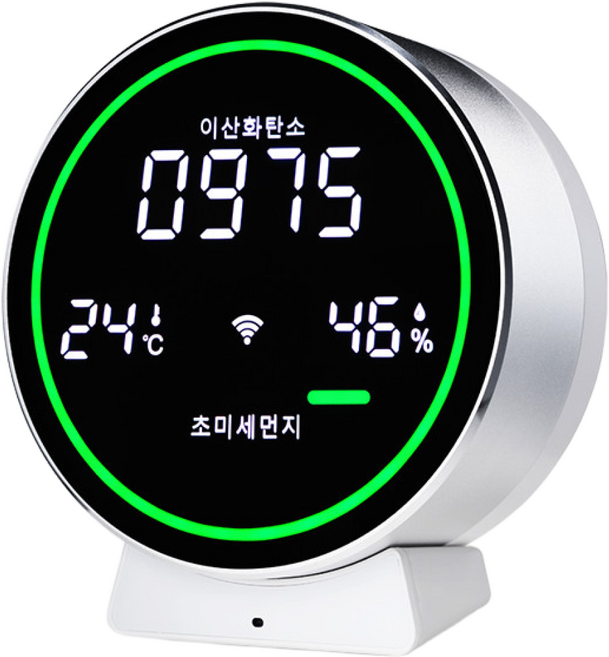스마트 멀티 공기질측정기 미세먼지측정기 온습도계 이산화탄소 아이방 맑은공기 유치원, 1개