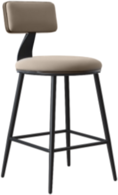 코지테일러 아일랜드 식탁의자 높은 홈바 바텐 의자 벨벳 소프트 철제 바 체어 55cm B111, 베이지, 1개