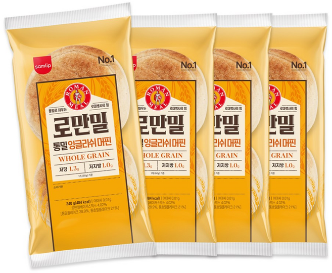 삼립 냉동 로만밀통밀잉글리쉬머핀, 4개, 240g