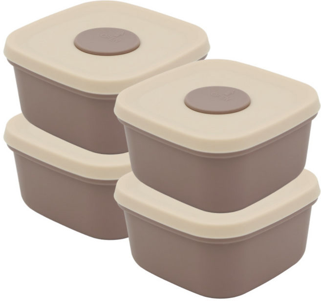 네오실리 라이스실리팩 국산 프리미엄 실리콘 냉동밥용기, 200ml 소프트초콜릿, 4개