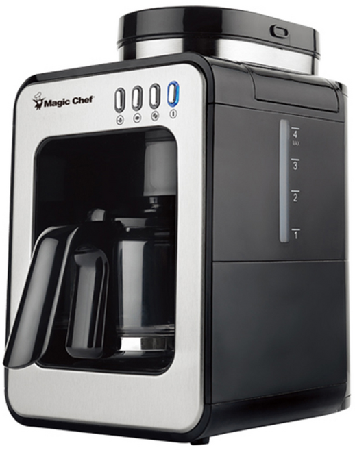 매직쉐프 전자동 커피메이커 드립커피머신 원터치 추출 분리세척 보온기능 4잔용 가정용 사무실용, 블랙, TL-COF4L