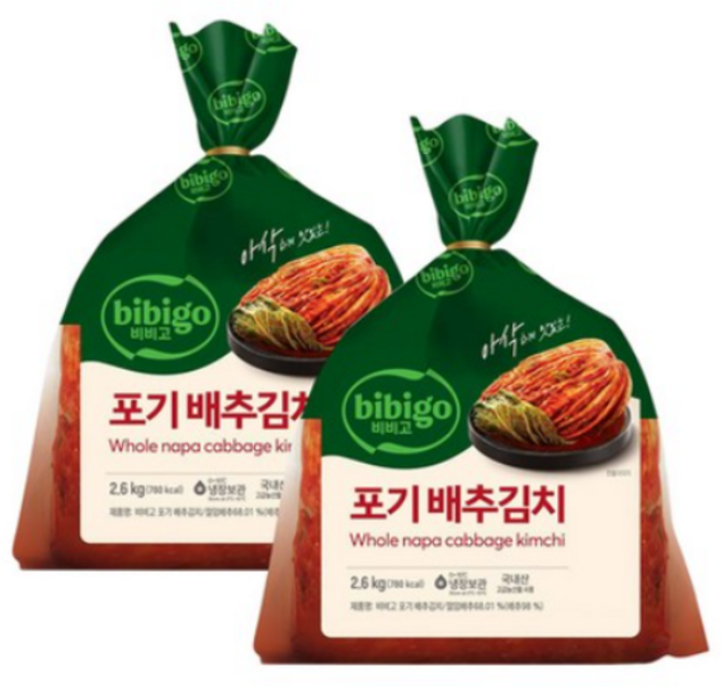 비비고 포기배추김치, 2.6kg, 2개