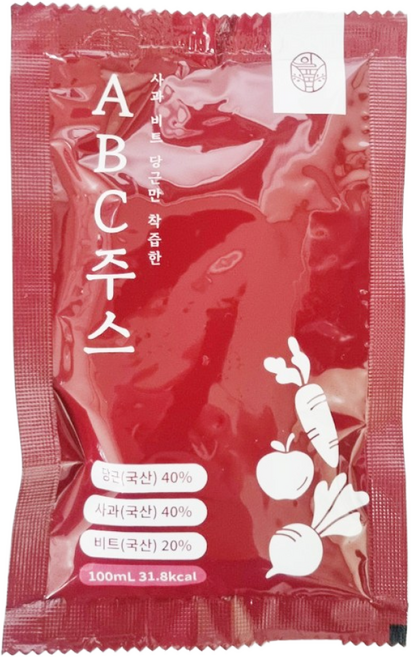 국산 100% 착즙 abc 주스 100ml x 30포 사과 당근 비트 착즙 효능, 30개
