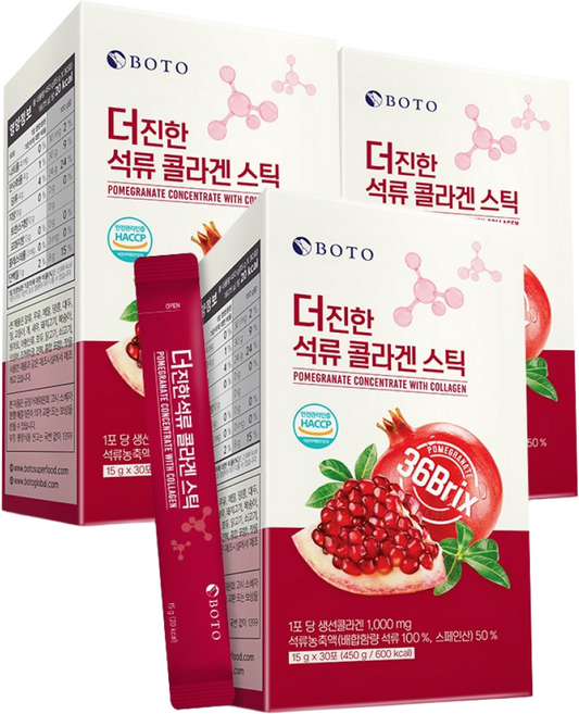 보뚜 더진한 석류 콜라겐 스틱, 450g, 3박스