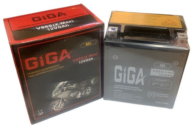 혼다 PCX125 배터리 15년식이후 VS55 12V8A/GIGA 밀폐형젤밧데리, 1개, PCX125배터리