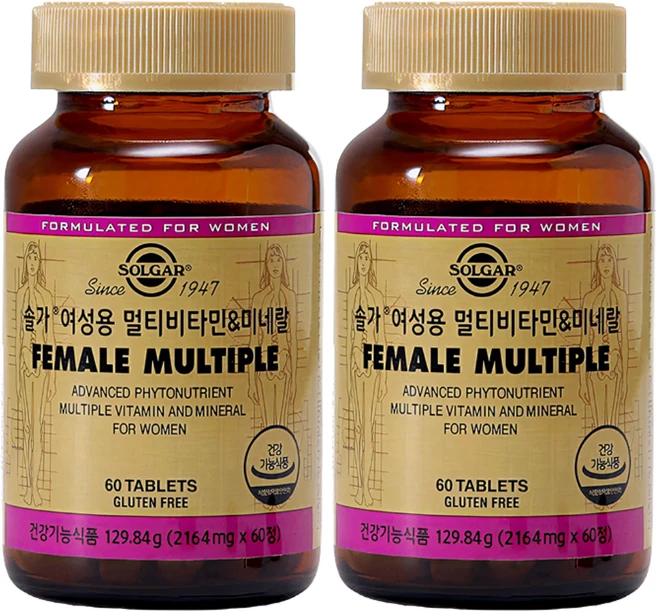 솔가 여성용 멀티비타민&미네랄 + [필케이스], 2개, 60정 - 쿠팡