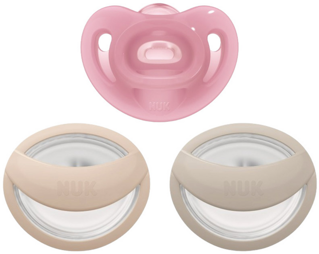 누크 쪽쪽이 체험팩 S1(0~6개월) 올실리콘+역방향(침독예방) [센서티브 1개 + 마미필 2개], 1세트, 핑크+그레이지+샌드스톤, S1 (0~6개월)