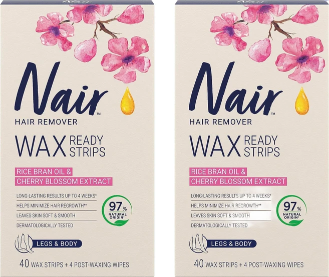 네어 민감성용 센서티브 바디 제모 왁스 스트립 팔 다리 40p + 피니싱 티슈 4p 세트, 2개 - 쿠팡