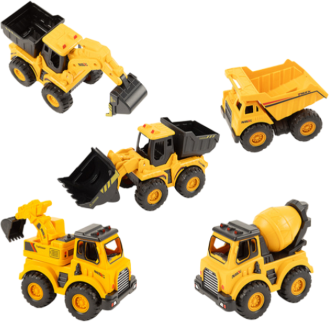 [캐스비] 플레이 꼬마건설차 5종세트(2999) 포크레인 트랙터 덤프트럭 중장비 자동차