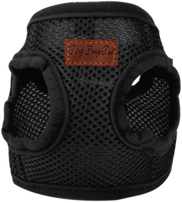 딩동펫 반려동물 베이직 워킹 하네스, 블랙, 1개