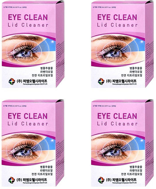 깨끗하고 건강하게 눈꺼플세정제 아이클리너 30매입 아이클린, 60ml, 4개