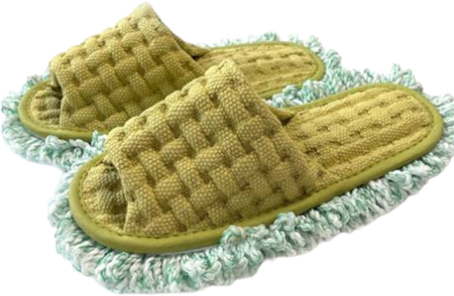 홍기 뉴와플청소 걸레 슬리퍼, 그린