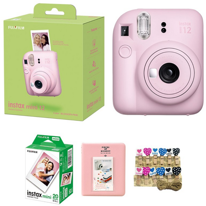 후지필름 인스탁스 미니12 즉석카메라+필름20장, 블로썸핑크, 1개