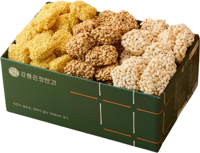 강릉은정한과 강릉미니과줄 한입한과세트 3종 보리 통밥 단호박 한입과줄 간식 돌 결혼식 답례품 디저트 부모님 선물, 1개