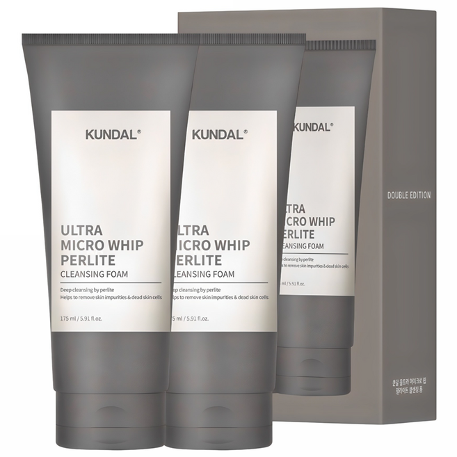 쿤달 울트라 마이크로 휩 펄라이트 폼클렌징, 175ml, 2개