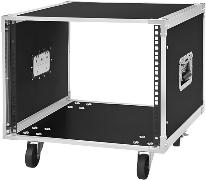 랙 케이스 8u 이동식 렉 셋탑박스 거치대 방송 음향, 실버