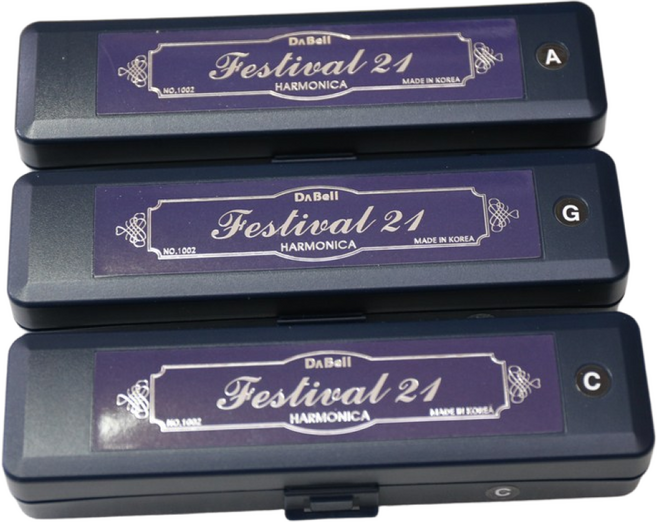 다벨 하모니카 페스티벌1002 트레몰로 21홀 국산 다른메이커 하모니카보다 소리좋음, ANm, 1개
