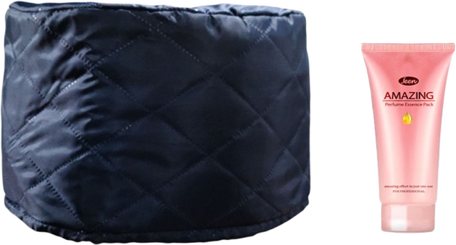 [국내생산] JEEN 진 어메이징 전기 헤어캡 홈케어 트리트먼트 캡 + 사은품증정, 네이비 + 퍼퓸 에센스 20ml, 08258