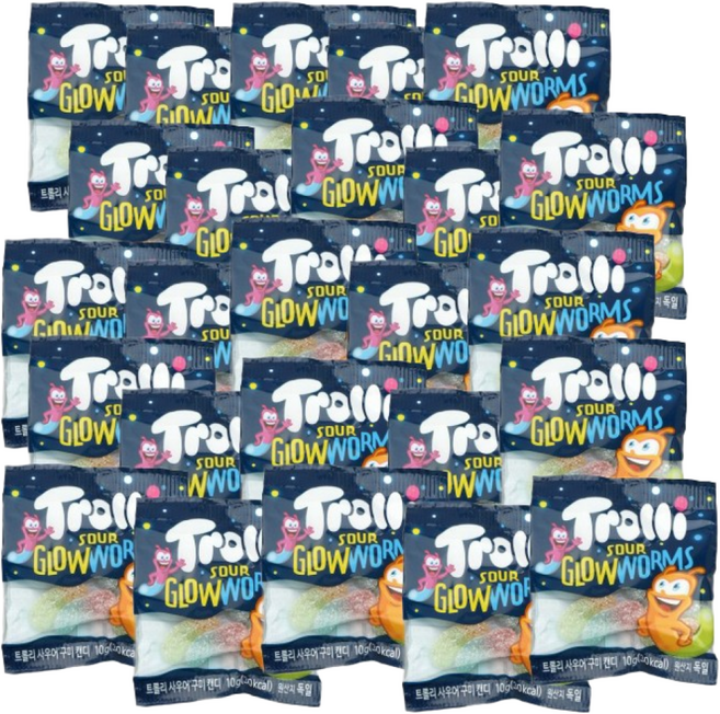 코스트코 트롤리 사우어 구미 캔디 10g 지렁이 젤리, 25개