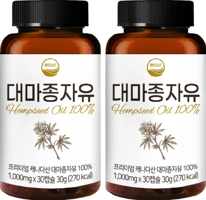 대마종자유 햄프씨드오일 영양제 30g, 30정, 2개 - 쿠팡