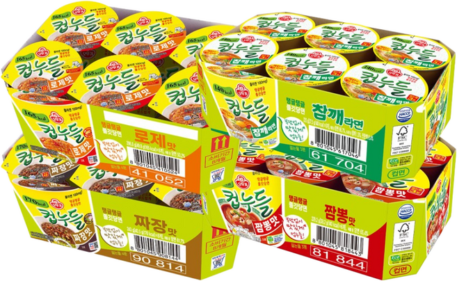 오뚜기 컵누들 4종 6개씩(참깨라면+짬뽕맛+짜장맛+로제맛), 1개