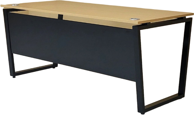 (무료배송) 애플책상 1200 1400 1600 컴퓨터 사무실 학생책상 조립식 일자책상 사원책상, 블랙다리 망비