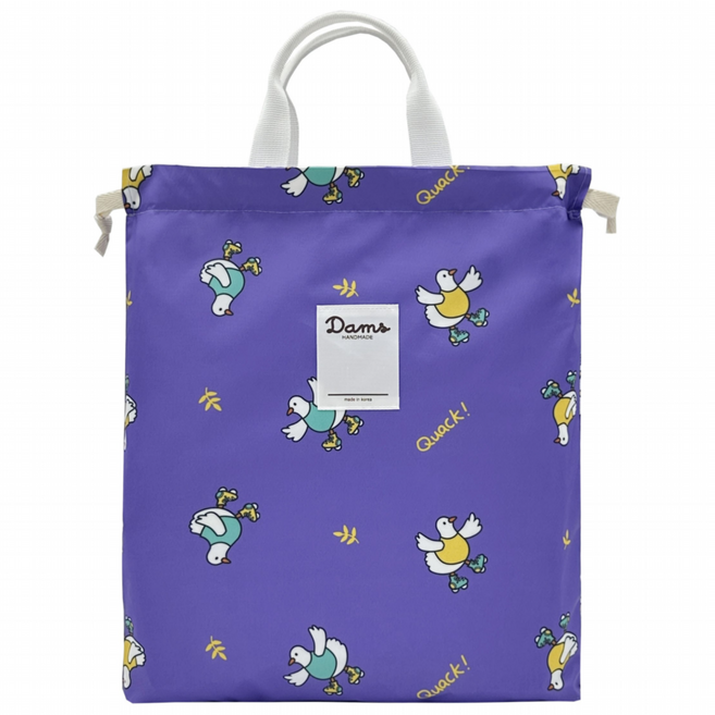 담스 패브릭 신발 주머니 실내화 가방 어린이집 유치원 키즈 초등 학생 방수 학원 보조 가방