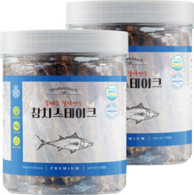 앱솔루트블랙 반려동물 스테이크 수제 간식 180g, 참치, 1개