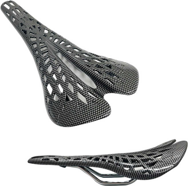 RUNBIRD 자전거 스파이더 안장 MTB 로드 도로 바이크 탄소섬유 초경량 시트, 1개, 카본블랙