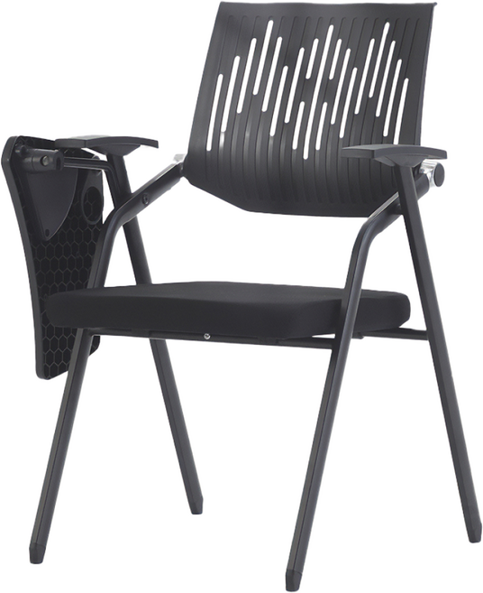 강의실 의자 사무용 회사 회의실 공부 책상 접이식 가구, 블랙