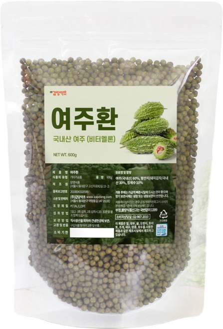 [갑당약초] 국내산 여주환 600g 비터멜론 여주 돼지감자, 3개