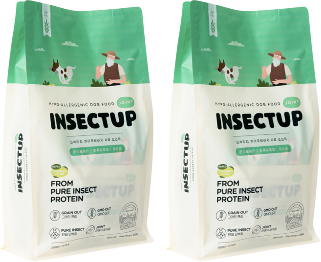 인섹트업 전연령용 강아지 하이포알러지 습식사료 조인트, 곤충, 2kg, 2개