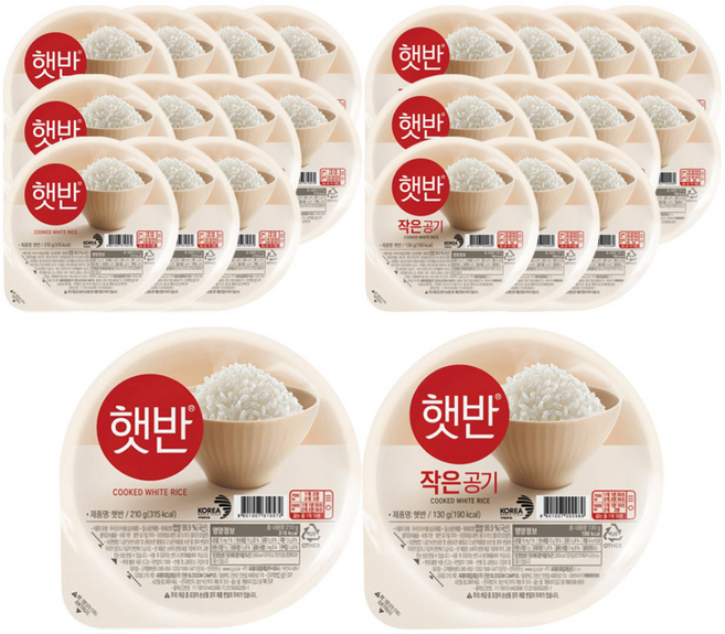 CJ 햇반 백미밥 혼합 (일반+작은공기 각 ), 1박스, 4.08kg