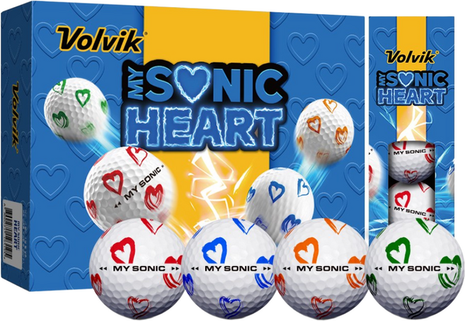 볼빅 골프공 마이 소닉 하트 아트볼 3피스 1더즌 12구, 멀티, 1개, 12개입