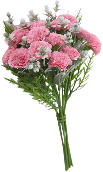 바시유 카네이션 조화 미니 꽃다발 한송이 기념일 선물, 1개, 피치