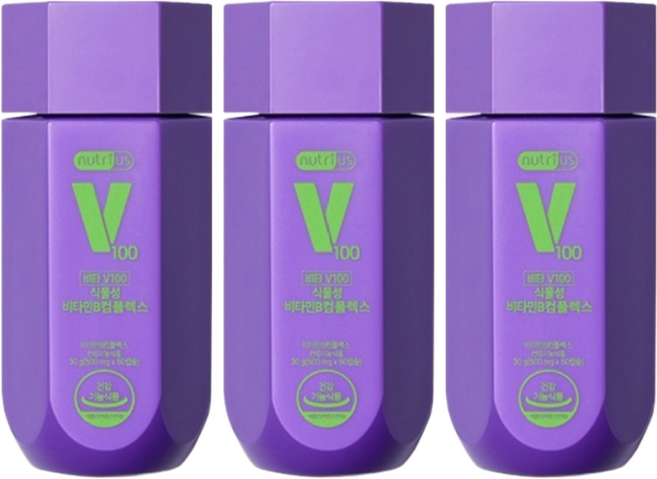 국내최초 100% 식물성 비타민B컴플렉스 30캡슐X3개, 3개, 30정