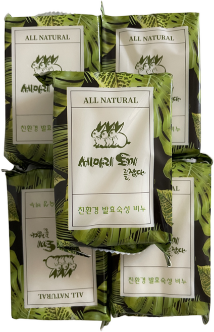 솔내음 푸드 친환경 재활용 폐식용유 빨래비누+ 비누거품망 증정, 200g, 5개