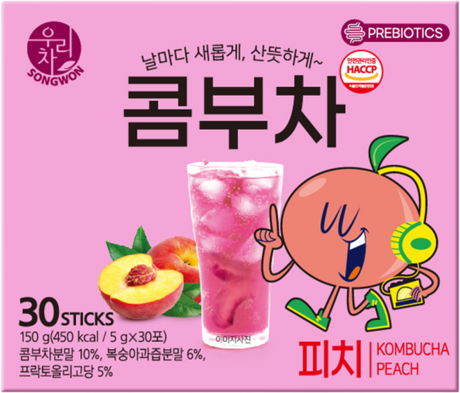 우리차 피치 콤부차, 5g, 30개입, 1개