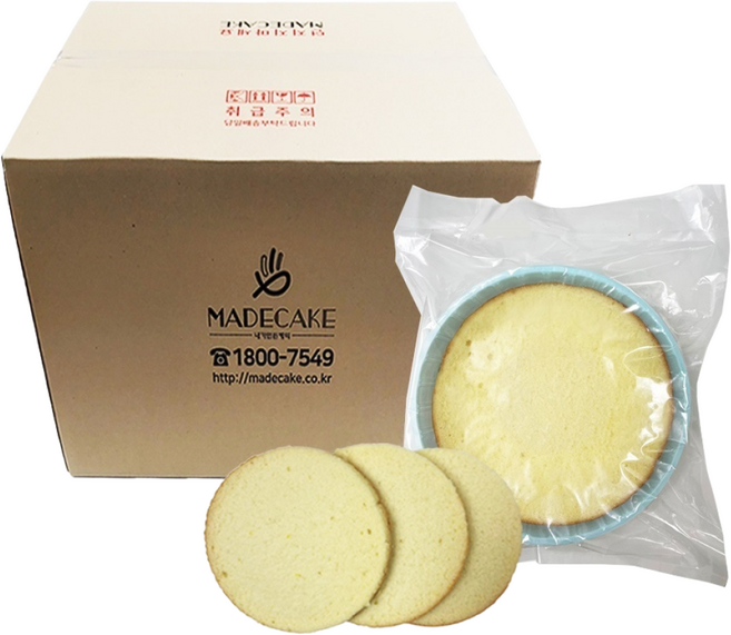 메이드케이크 케이크시트 3호 바닐라 박스, 410g, 16개